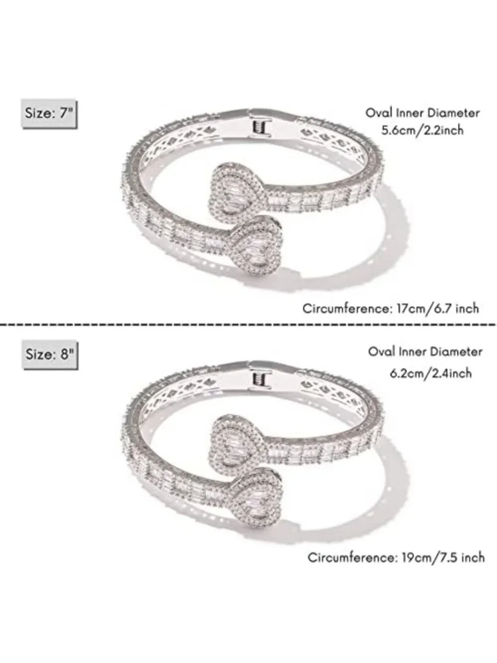 Sparkling Iced Out Baguette Diamond Bracelet for Women & Men, Hip Hop Cuff